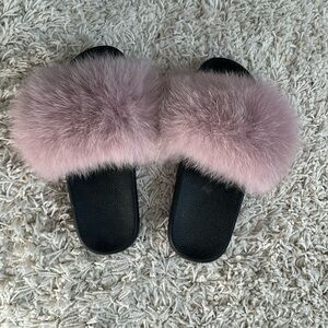 Fuzzy Slipper Slides